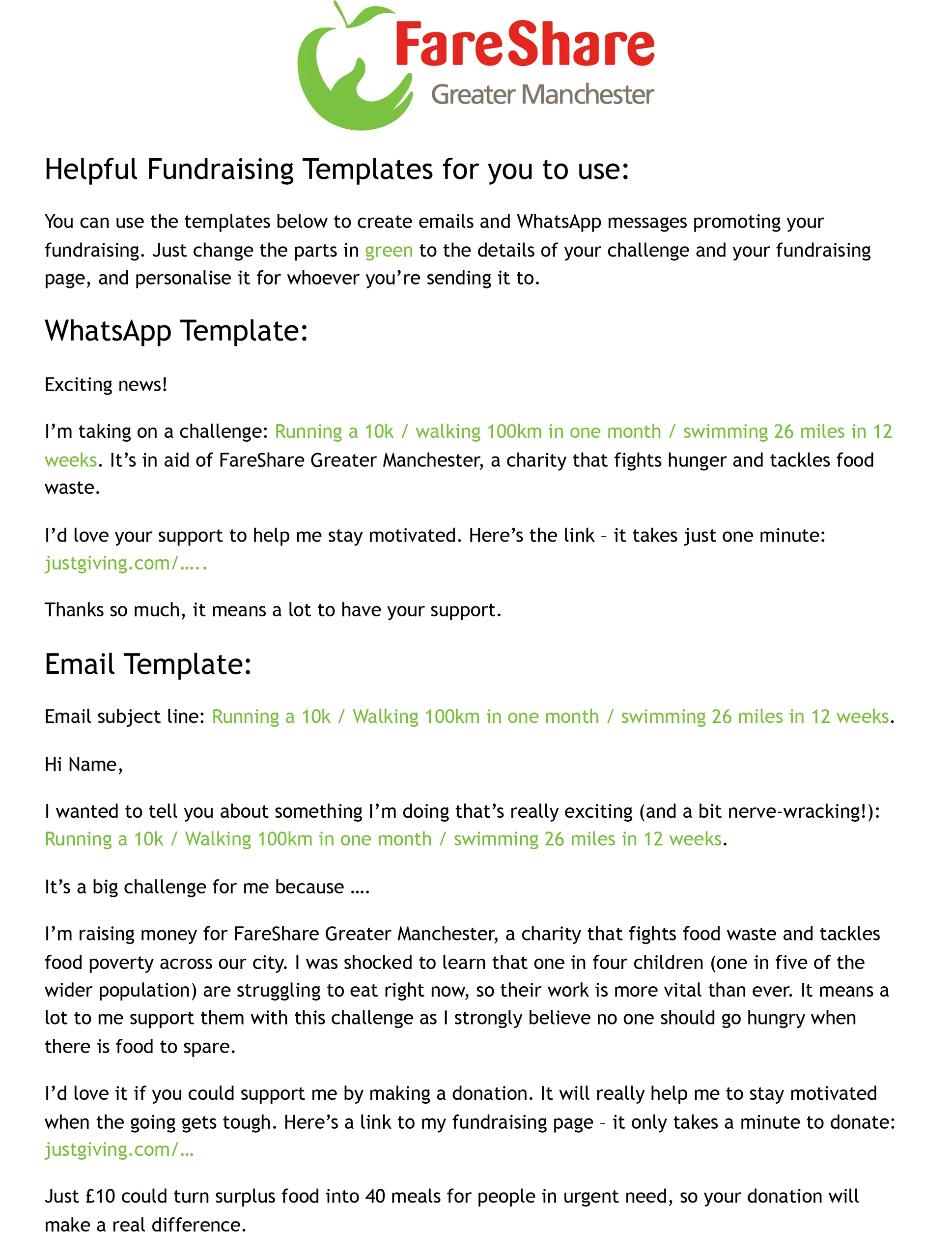 fundraising templates