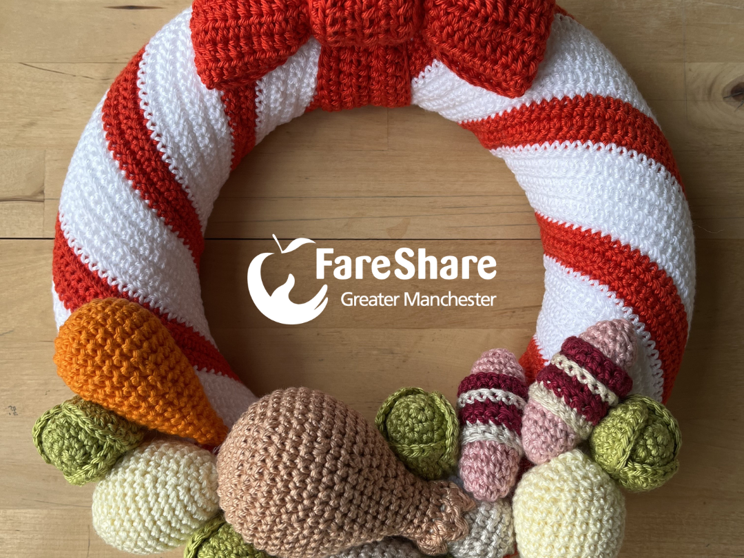 FareShare GM crochet fundraising wreath