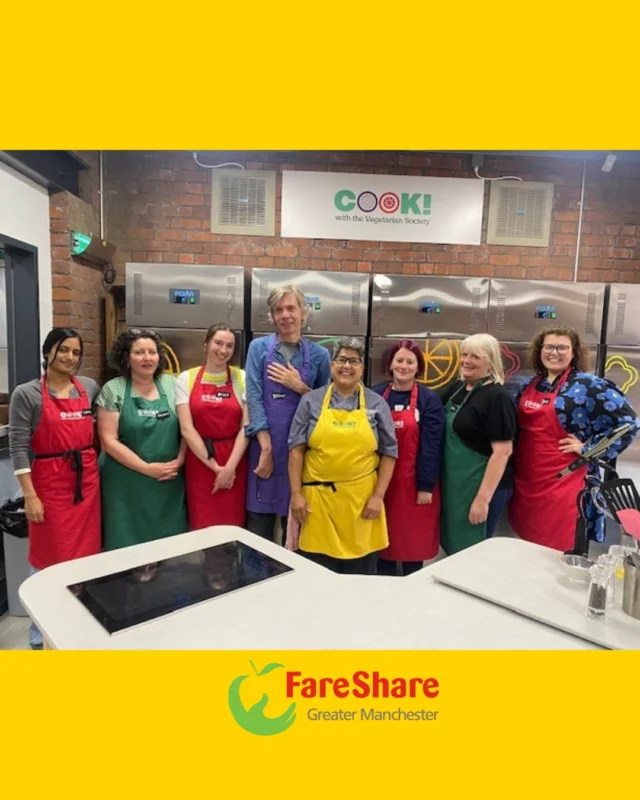 🍳 Our team got cooking! A few of us from FareShare Greater Manchester had an amazing evening at the @the_vegetarian_society 's new Ancoats venue, whipping up a storm in their cooking workshop.

🍚We made two delicious curries – one Thai and one Mauritian – with the help of their brilliant Chef Maz!

Thanks to the Vegetarian Society for hosting us and for being one of our fantastic Community Food Members (CFMs). 💚

📍 Based in Greater Manchester, the Vegetarian Society has been running for 175 years and makes great use of the good-to-eat surplus food we redistribute.

Swipe to see the food (and fun)! 🍽️🙌

#CookeryCourse #VegetarianSociety #VegetarianCookery #FareShareGM